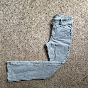 American Eagle Pants Womens 2 28x31 Mid Rise High Rise Kick Boot Corduroy Grey